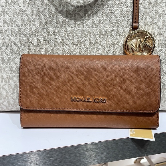 MICHAEL KORS JET SET TRAVEL LARGE TRIFOLD WALLET LUGGAGE COLOR - Picture 3 of 16